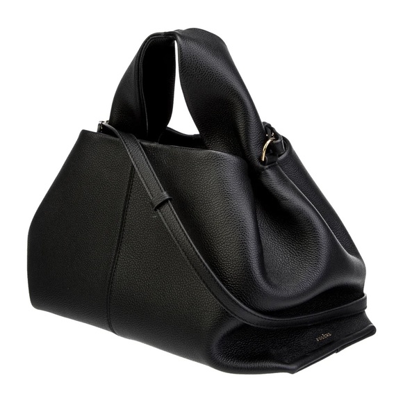 Polène Numéro Neuf Edition Textured Calf Leather Black Top Handle Bag - Picture 2 of 12